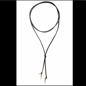NWT Karen London black & gold orbit necklace